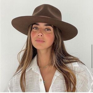 lack of color the mirage coco brown wool western fedora hat size small 55cm